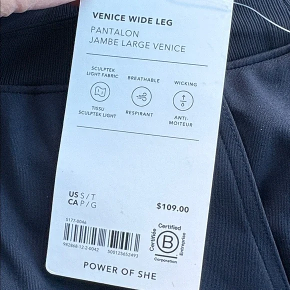 NWT Athleta Venice Wide Leg Navy Pant size S/T - Picture 7 of 9